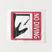 ダイビング禁止（モサウルス） タペストリー (正面(横))