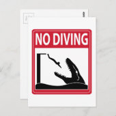 ダイビング禁止（モサウルス） ポストカード (正面/裏面)