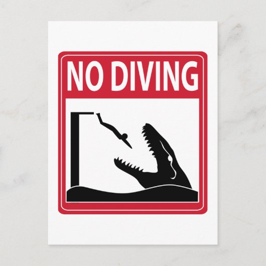 ダイビング禁止（モサウルス） ポストカード (正面)