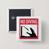 ダイビング禁止(モサウルス) 缶バッジ (正面&裏面)