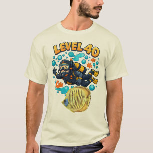 ダイビング40歳の誕生日おめでとう 水中バースデー Tシャツ