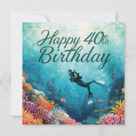 ダイビング40歳の誕生日 水中 カード