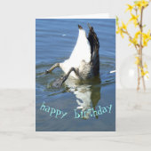 ダイビング・ガチョウの誕生日 カード (黄色い花)