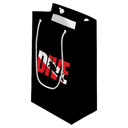 ダイビング、スキューバダイバーギフトダイバーダウンフラッグダイビング スモールペーパーバッグ (正面アングル)