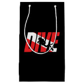 ダイビング、スキューバダイバーギフトダイバーダウンフラッグダイビング スモールペーパーバッグ (正面)