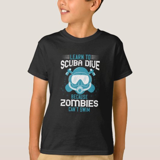 ダイビング – ゾンビがダイビングを泳学ぎない Tシャツ (正面)