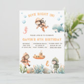 ダイビング 海 スキューバダイビング 誕生日 招待状 (スタンド正面)