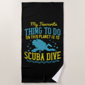 ダイビング – 私のお気に入りの事はスキューバダイビング ビーチタオル (正面)