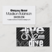 ダイビング、黒と濃いグレーのストライプ 名刺 (正面/裏面)