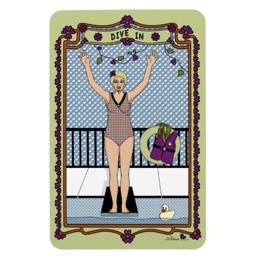 ダイビングIn_A_4x6冷蔵庫磁石 マグネット (縦)