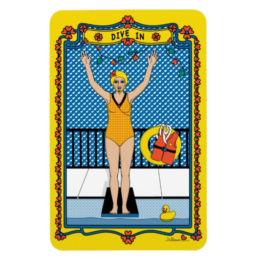 ダイビングIn_B_4x6冷蔵庫磁石 マグネット (縦)