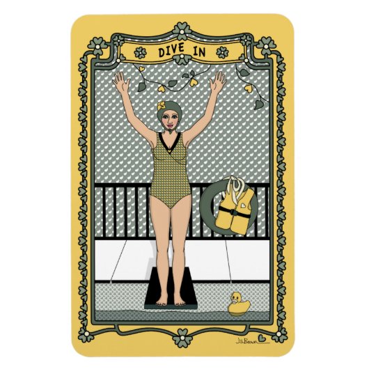 ダイビングIn_C_4x6冷蔵庫磁石 マグネット (縦)