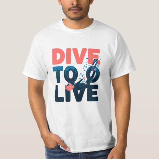 ダイビ祝ンググラフィックスで深さ Tシャツ (正面)