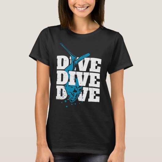 ダイブアンドディーパーダイバー海スキューバシー Tシャツ (正面)