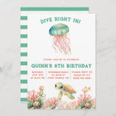 ダイブインザシーパステル誕生日 招待状 (正面/裏面)