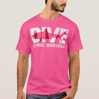 ダイブグランドケイマンキティウェイクスキューバダイバー Tシャツ