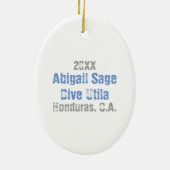 ダイブパーソナライズされたウティラホンジュラススカルスキューバダイバー セラミックオーナメント (裏面)