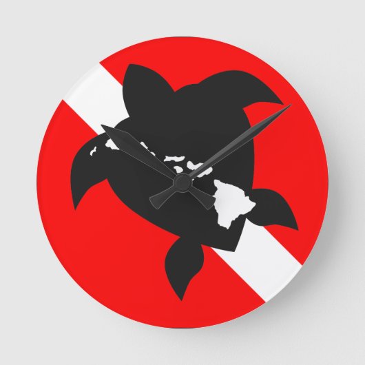 ダイブフラッグカメ ラウンド壁時計 (正面)