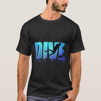 ダイブベリーズシャークスキューバダイバーリーフフリーダイビングスナール Tシャツ