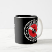 ダイブレスキュースペシャリストゴムスタンプグランジスタイル ツートーンマグカップ (正面右)