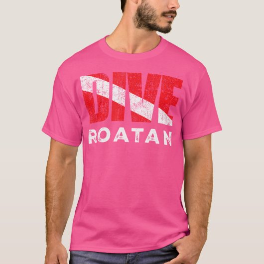 ダイブロアタンスキューバダイバーダイブフラッグダイビング Tシャツ (正面)