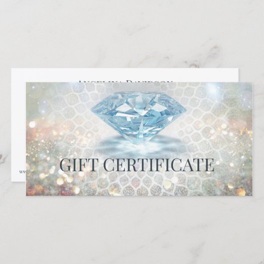 ダイヤきらめくモンドジュエリーデザイナーギフトカード サンキューカード (正面/裏面)