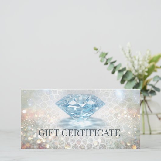 ダイヤきらめくモンドジュエリーデザイナーギフトカード サンキューカード (スタンド正面)