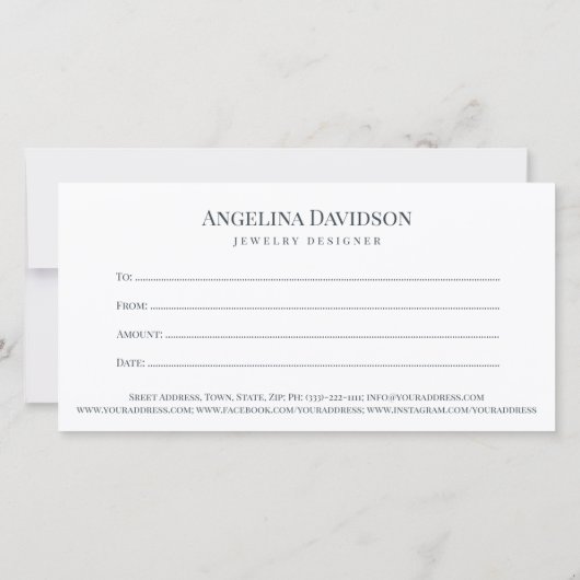 ダイヤきらめくモンドジュエリーデザイナーギフトカード サンキューカード (裏面)