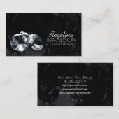 ダイヤきらめくモンドジュエリーデザイナーブラックカード 名刺 (正面/裏面)