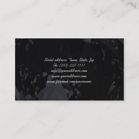 ダイヤきらめくモンドジュエリーデザイナーブラックカード 名刺 (裏面)