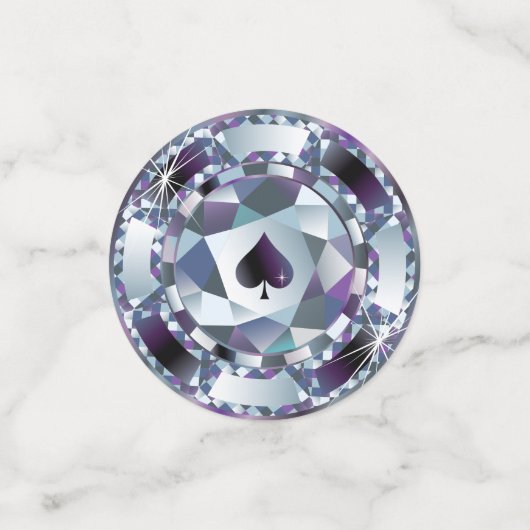 ダイヤきらめくモンド型カジノチップスペードテーブル紙吹雪 コンフェッティ (スモール正面)