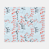 ダイヤとクラブのエースから5のフラッシュパターン フリースブランケット (正面(横))