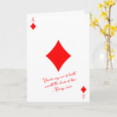 ダイヤのエースが人生の混乱の中で愛を祝福 カード (黄色い花)