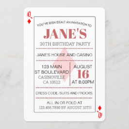 ダイヤの女王のカジノトランプ 誕生日 招待状