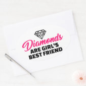 ダイヤは女子の最高の友だ 楕円形シール (封筒)