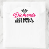 ダイヤは女子の最高の友だ 楕円形シール (バッグ)