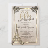 ダイヤエッフェルタワー縁ど50歳誕生日パーティー 招待状 (正面)