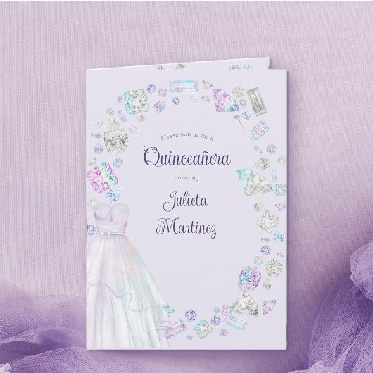 ダイヤエレガントズプリンセスキンセアニェラ写真折り畳み 招待状