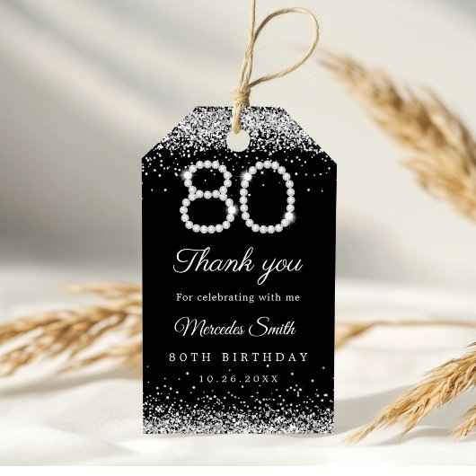 ダイヤエレガントズ80thバースデーパーティーありがとう ギフトタグ