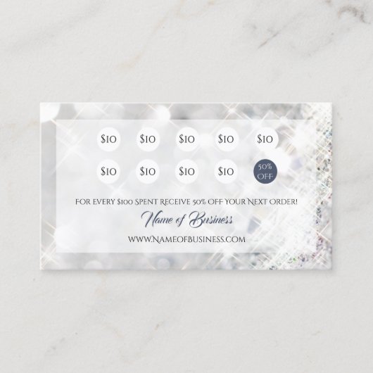 ダイヤエレガントフェイクモンドグリッタースパークルパンチロイヤリティ ロイヤリティカード (正面)