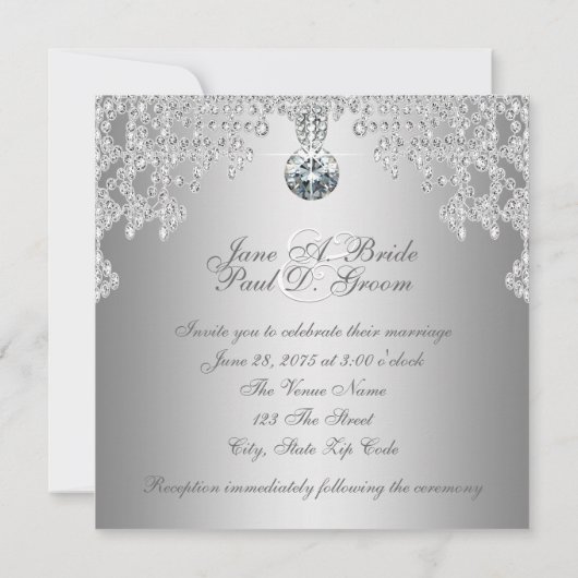 ダイヤエレガントモンドとシルバー結婚ズ 招待状 (裏面)