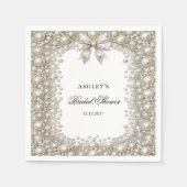 ダイヤエレガントモンドとパールブライダルシャワー スタンダードカクテルナプキン (正面)