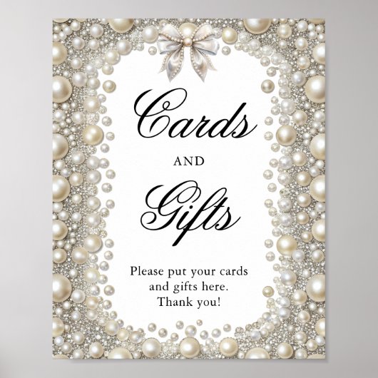 ダイヤエレガントモンドと真珠の弓カードとギフト ポスター (正面)