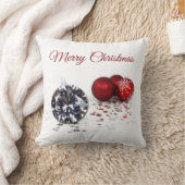 ダイヤエレガントモンドと赤クリスマスオーナメント クッション (ブランケット)
