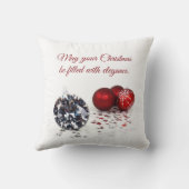 ダイヤエレガントモンドと赤クリスマスオーナメント クッション (裏面)