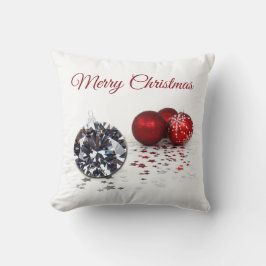 ダイヤエレガントモンドと赤クリスマスオーナメント クッション