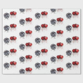 ダイヤエレガントモンドと赤クリスマスオーナメント ラッピングペーパー (フラット)