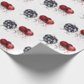 ダイヤエレガントモンドと赤クリスマスオーナメント ラッピングペーパー (角)