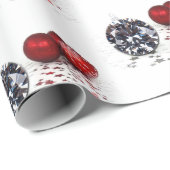 ダイヤエレガントモンドと赤クリスマスオーナメント ラッピングペーパー (ロールコーナー)