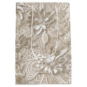 ダイヤエレガントモンドのベージュレース ミディアムペーパーバッグ (裏面)